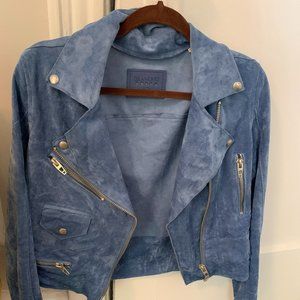Blank NYC Blue Suede Moto Jacket